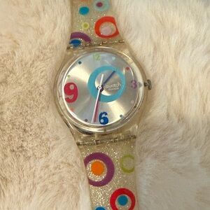 Swatch Watch Friandise GE159 2005 Fall/Winter Diameter case clear gold glitter
